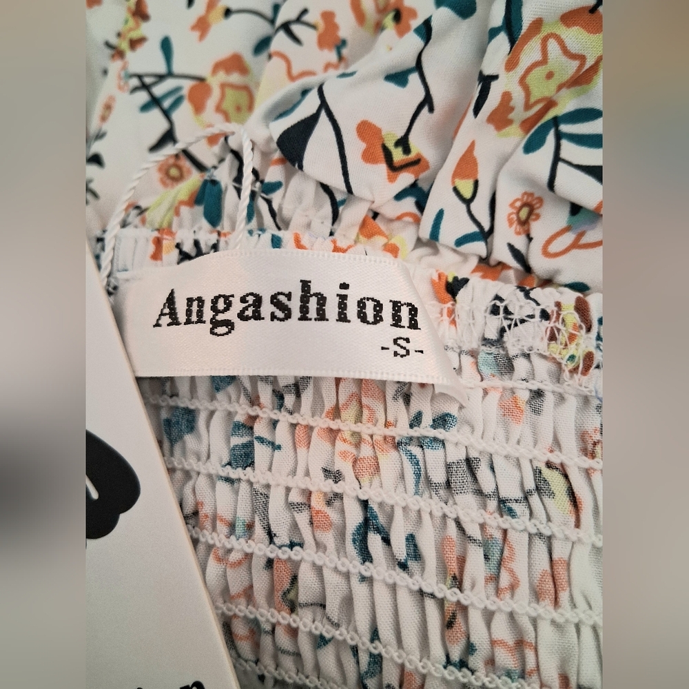 Angashion Womens Spaggetti Strap Boho Summer Long Flowy Maxi Dress Sundress SM - Picture 11 of 13